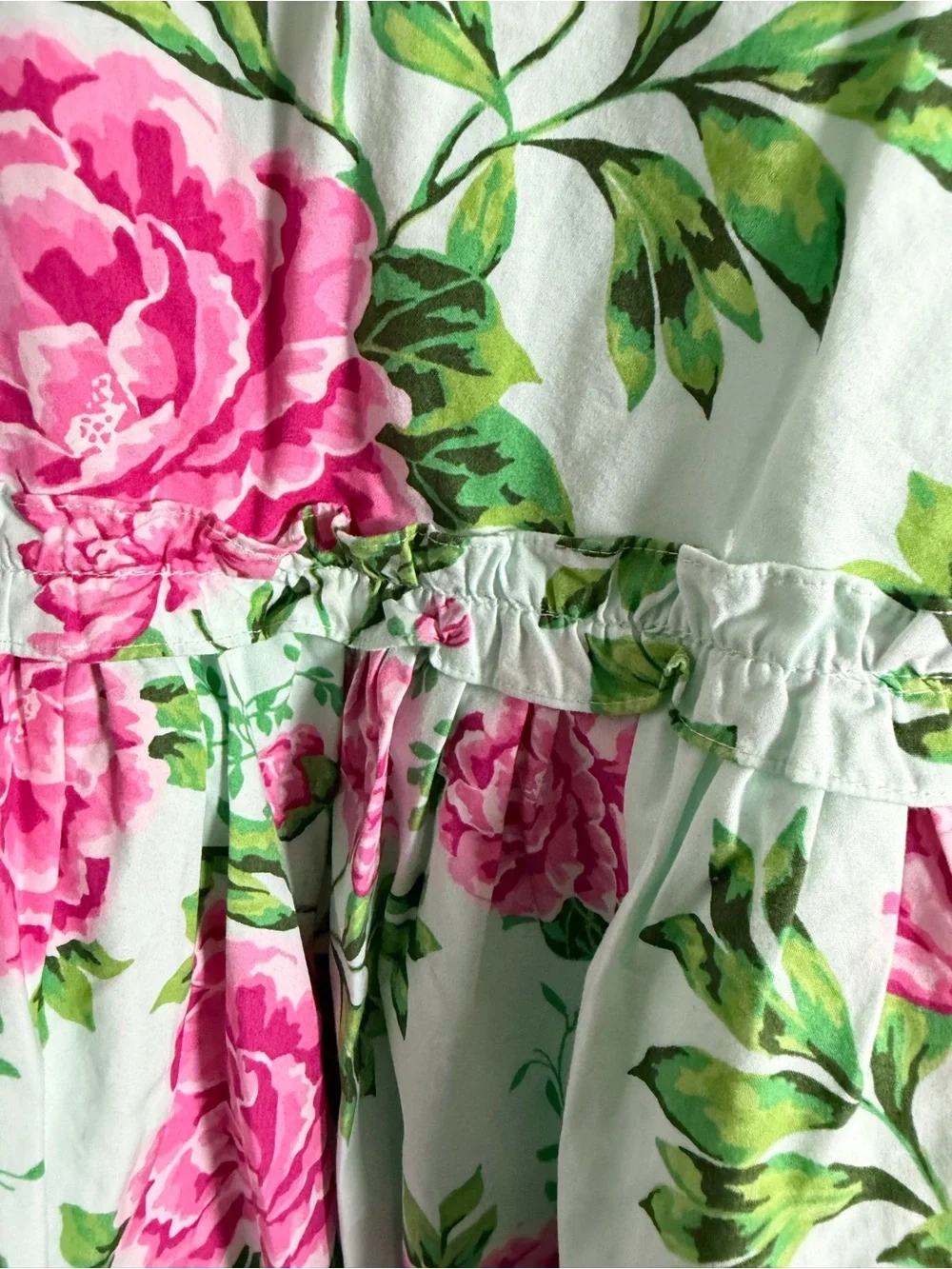 Gymboree Mint Dress with Pink Floral Print
